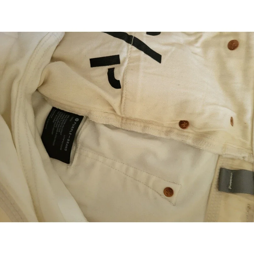 Purple Brand Mens White Slim Fit Low Rise Pockets Denim Skinny Jeans Size 32